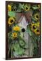 USA, Pennsylvania. Birdhouse and Garden Sunflowers-Jaynes Gallery-Framed Premium Photographic Print