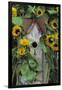 USA, Pennsylvania. Birdhouse and Garden Sunflowers-Jaynes Gallery-Framed Premium Photographic Print