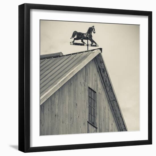 USA, Pennsylvania, Dutch Country, Amish Barn and Weathervane-Walter Bibikow-Framed Photographic Print