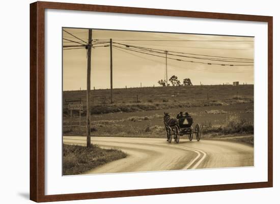 USA, Pennsylvania, Dutch Country, Paradise, Amish Horse and Buggy-Walter Bibikow-Framed Photographic Print