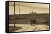 USA, Pennsylvania, Dutch Country, Paradise, Amish Horse and Buggy-Walter Bibikow-Framed Stretched Canvas