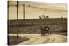 USA, Pennsylvania, Dutch Country, Paradise, Amish Horse and Buggy-Walter Bibikow-Stretched Canvas