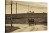 USA, Pennsylvania, Dutch Country, Paradise, Amish Horse and Buggy-Walter Bibikow-Stretched Canvas