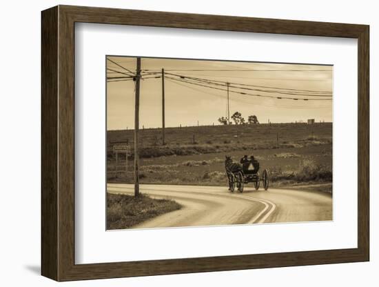 USA, Pennsylvania, Dutch Country, Paradise, Amish Horse and Buggy-Walter Bibikow-Framed Photographic Print