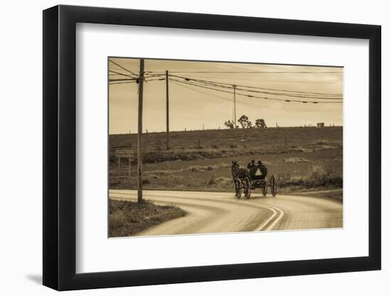 USA, Pennsylvania, Dutch Country, Paradise, Amish Horse and Buggy-Walter Bibikow-Framed Photographic Print