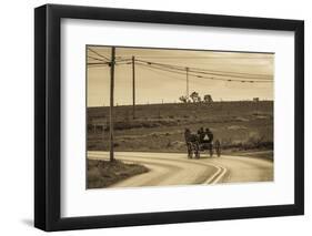 USA, Pennsylvania, Dutch Country, Paradise, Amish Horse and Buggy-Walter Bibikow-Framed Photographic Print