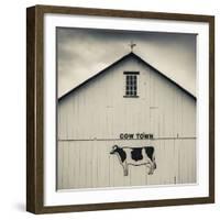 USA, Pennsylvania, Dutch Country, Smoketown, Barn with Cow Art-Walter Bibikow-Framed Photographic Print