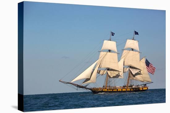 USA, Pennsylvania, Erie. View of sailing ship at sea.-Ellen Anon-Stretched Canvas