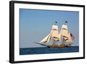 USA, Pennsylvania, Erie. View of sailing ship at sea.-Ellen Anon-Framed Photographic Print