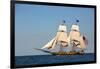 USA, Pennsylvania, Erie. View of sailing ship at sea.-Ellen Anon-Framed Photographic Print