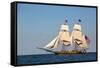 USA, Pennsylvania, Erie. View of sailing ship at sea.-Ellen Anon-Framed Stretched Canvas