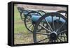 USA, Pennsylvania, Gettysburg, Artillery on Confederate Avenue-Walter Bibikow-Framed Stretched Canvas