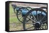 USA, Pennsylvania, Gettysburg, Artillery on Confederate Avenue-Walter Bibikow-Framed Stretched Canvas