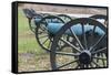 USA, Pennsylvania, Gettysburg, Artillery on Confederate Avenue-Walter Bibikow-Framed Stretched Canvas