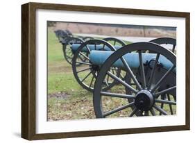 USA, Pennsylvania, Gettysburg, Artillery on Confederate Avenue-Walter Bibikow-Framed Photographic Print