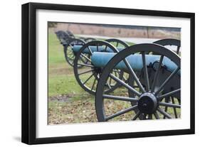 USA, Pennsylvania, Gettysburg, Artillery on Confederate Avenue-Walter Bibikow-Framed Photographic Print