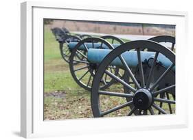 USA, Pennsylvania, Gettysburg, Artillery on Confederate Avenue-Walter Bibikow-Framed Photographic Print