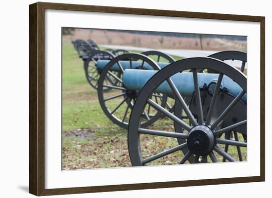 USA, Pennsylvania, Gettysburg, Artillery on Confederate Avenue-Walter Bibikow-Framed Photographic Print