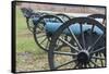 USA, Pennsylvania, Gettysburg, Artillery on Confederate Avenue-Walter Bibikow-Framed Stretched Canvas