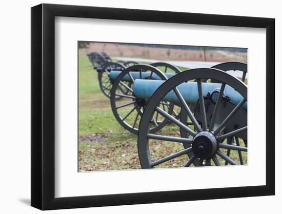 USA, Pennsylvania, Gettysburg, Artillery on Confederate Avenue-Walter Bibikow-Framed Photographic Print