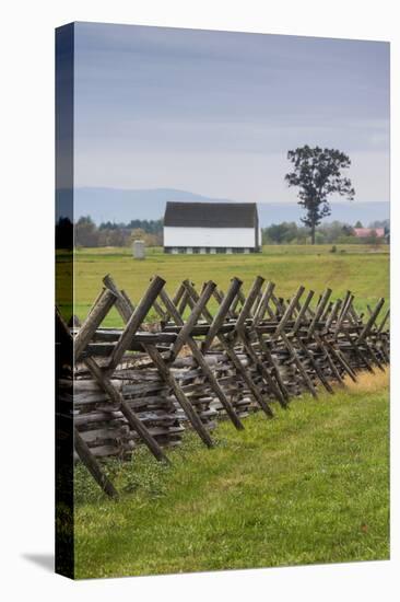 USA, Pennsylvania, Gettysburg, Battle of Gettysburg, Battlefield Fence-Walter Bibikow-Stretched Canvas