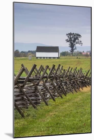 USA, Pennsylvania, Gettysburg, Battle of Gettysburg, Battlefield Fence-Walter Bibikow-Mounted Photographic Print
