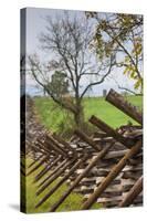 USA, Pennsylvania, Gettysburg, Battle of Gettysburg, Battlefield Fence-Walter Bibikow-Stretched Canvas