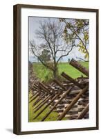 USA, Pennsylvania, Gettysburg, Battle of Gettysburg, Battlefield Fence-Walter Bibikow-Framed Photographic Print