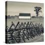 USA, Pennsylvania, Gettysburg, Battle of Gettysburg, Battlefield Fence-Walter Bibikow-Stretched Canvas