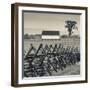 USA, Pennsylvania, Gettysburg, Battle of Gettysburg, Battlefield Fence-Walter Bibikow-Framed Photographic Print