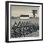 USA, Pennsylvania, Gettysburg, Battle of Gettysburg, Battlefield Fence-Walter Bibikow-Framed Photographic Print