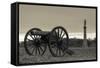 USA, Pennsylvania, Gettysburg, Battlefield Monument and Cannon-Walter Bibikow-Framed Stretched Canvas