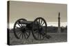 USA, Pennsylvania, Gettysburg, Battlefield Monument and Cannon-Walter Bibikow-Stretched Canvas