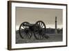 USA, Pennsylvania, Gettysburg, Battlefield Monument and Cannon-Walter Bibikow-Framed Photographic Print