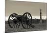 USA, Pennsylvania, Gettysburg, Battlefield Monument and Cannon-Walter Bibikow-Mounted Photographic Print