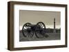 USA, Pennsylvania, Gettysburg, Battlefield Monument and Cannon-Walter Bibikow-Framed Photographic Print