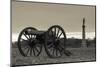 USA, Pennsylvania, Gettysburg, Battlefield Monument and Cannon-Walter Bibikow-Mounted Photographic Print