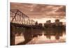 USA, Pennsylvania, Harrisburg, City Skyline from the Susquehanna River-Walter Bibikow-Framed Photographic Print