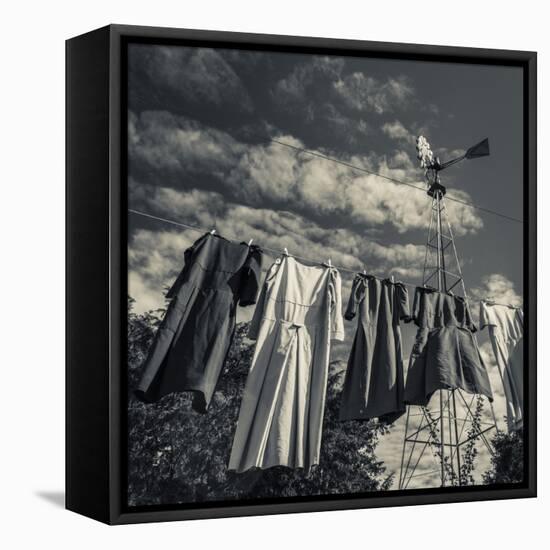 USA, Pennsylvania, Lancaster, Amish Farm and House Museum, Laundry-Walter Bibikow-Framed Stretched Canvas