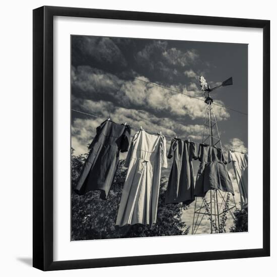 USA, Pennsylvania, Lancaster, Amish Farm and House Museum, Laundry-Walter Bibikow-Framed Photographic Print