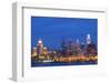 USA, Pennsylvania, Philadelphia, City Skyline from Camden New Jersey, Dawn-Walter Bibikow-Framed Photographic Print