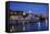 USA, Pennsylvania, Philadelphia, Fairmont Waterworks and City Skyline-Walter Bibikow-Framed Stretched Canvas