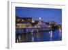 USA, Pennsylvania, Philadelphia, Fairmont Waterworks and City Skyline-Walter Bibikow-Framed Photographic Print