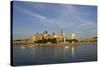 USA, Pennsylvania, Pittsburgh. Boats in Front of Point State Park-Kevin Oke-Stretched Canvas
