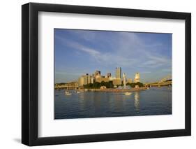 USA, Pennsylvania, Pittsburgh. Boats in Front of Point State Park-Kevin Oke-Framed Photographic Print