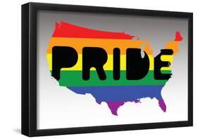 USA Pride - Rainbow Flag-null-Framed Poster