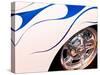 USA, Princeton, Indiana. Detail of blue and white striping on street rod.-Deborah Winchester-Stretched Canvas