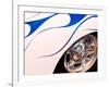 USA, Princeton, Indiana. Detail of blue and white striping on street rod.-Deborah Winchester-Framed Photographic Print