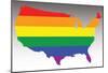 Usa Rainbow Flag-null-Mounted Poster