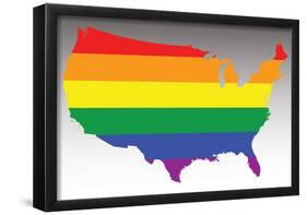 Usa Rainbow Flag-null-Framed Poster